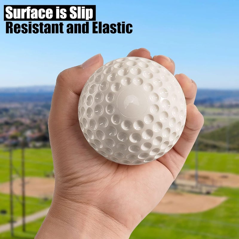 Forcebucket Baseballs 12 Pack Dimpled Baseballs, 9-Inch Pitching Machine Baseballs for Hand-Eye Coordination, Hitting and Fielding Practice - Image 2